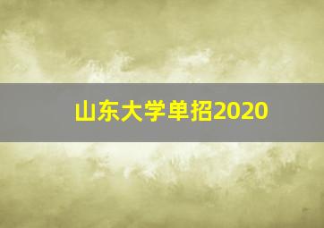 山东大学单招2020