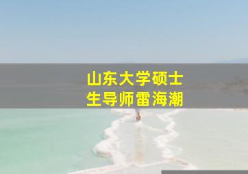 山东大学硕士生导师雷海潮