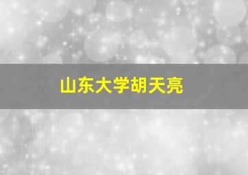 山东大学胡天亮