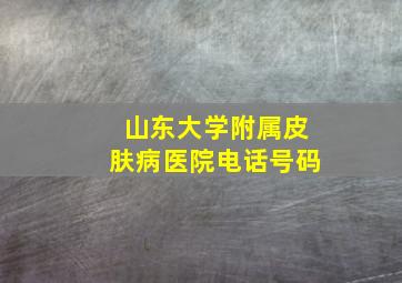 山东大学附属皮肤病医院电话号码