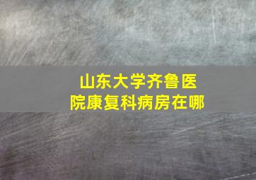 山东大学齐鲁医院康复科病房在哪