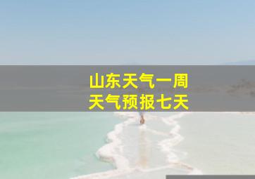 山东天气一周天气预报七天