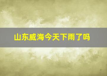 山东威海今天下雨了吗