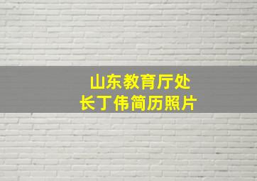 山东教育厅处长丁伟简历照片