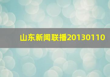 山东新闻联播20130110