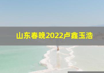 山东春晚2022卢鑫玉浩