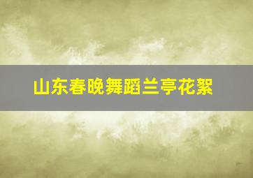 山东春晚舞蹈兰亭花絮