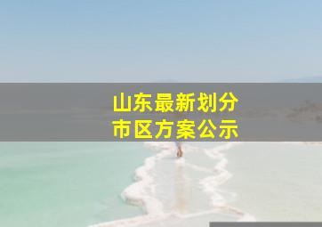 山东最新划分市区方案公示