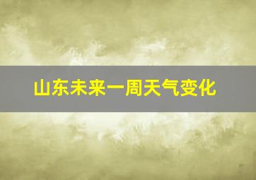 山东未来一周天气变化