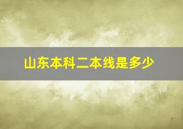 山东本科二本线是多少