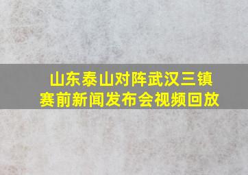 山东泰山对阵武汉三镇赛前新闻发布会视频回放