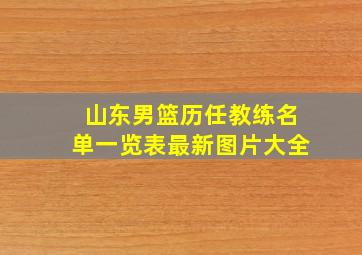 山东男篮历任教练名单一览表最新图片大全