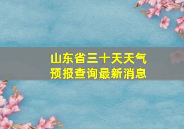 山东省三十天天气预报查询最新消息