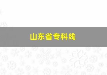 山东省专科线