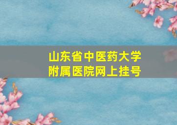 山东省中医药大学附属医院网上挂号