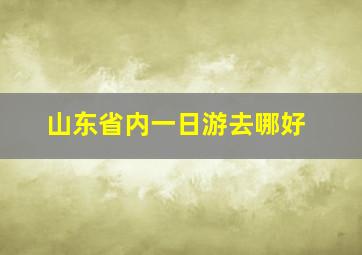 山东省内一日游去哪好