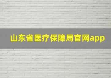 山东省医疗保障局官网app