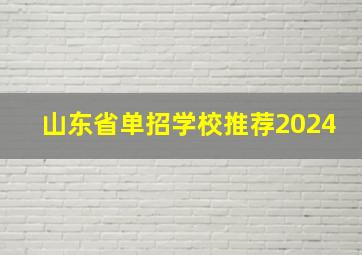 山东省单招学校推荐2024