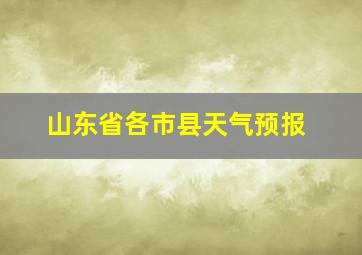 山东省各市县天气预报