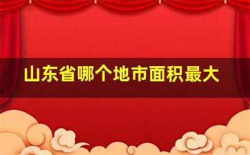 山东省哪个地市面积最大