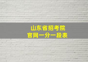 山东省招考院官网一分一段表