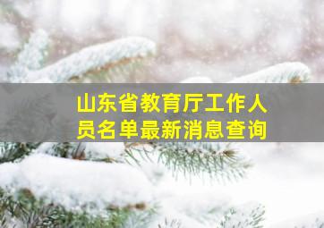 山东省教育厅工作人员名单最新消息查询