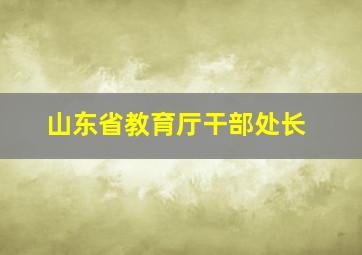 山东省教育厅干部处长