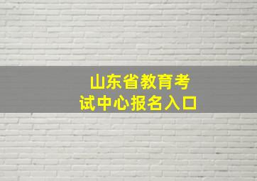 山东省教育考试中心报名入口