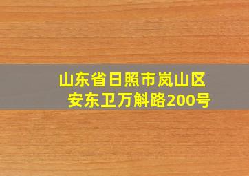 山东省日照市岚山区安东卫万斛路200号