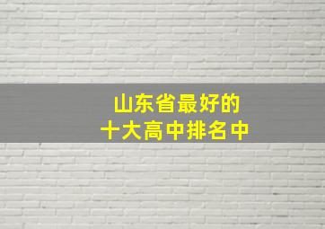 山东省最好的十大高中排名中