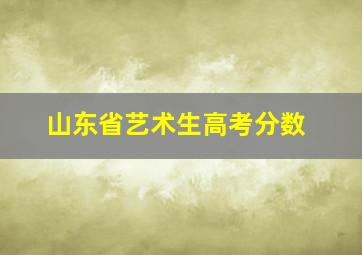 山东省艺术生高考分数