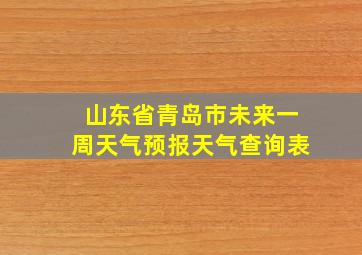 山东省青岛市未来一周天气预报天气查询表