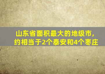 山东省面积最大的地级市,约相当于2个泰安和4个枣庄