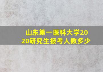 山东第一医科大学2020研究生报考人数多少