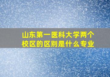 山东第一医科大学两个校区的区别是什么专业