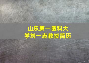 山东第一医科大学刘一志教授简历