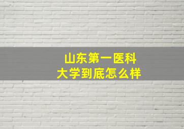 山东第一医科大学到底怎么样