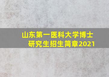 山东第一医科大学博士研究生招生简章2021