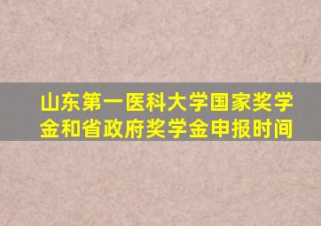 山东第一医科大学国家奖学金和省政府奖学金申报时间