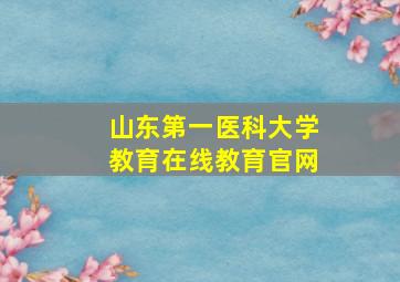 山东第一医科大学教育在线教育官网