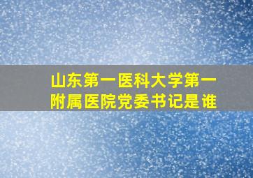 山东第一医科大学第一附属医院党委书记是谁