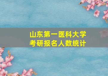 山东第一医科大学考研报名人数统计