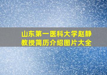 山东第一医科大学赵静教授简历介绍图片大全