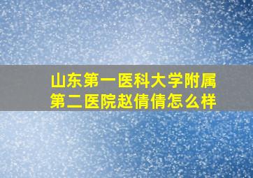 山东第一医科大学附属第二医院赵倩倩怎么样