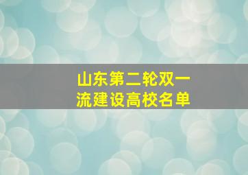 山东第二轮双一流建设高校名单