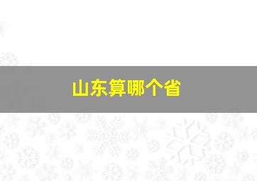 山东算哪个省