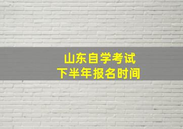 山东自学考试下半年报名时间