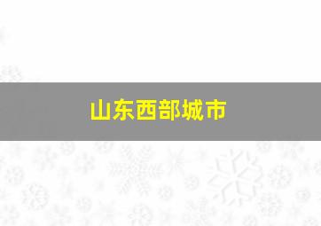 山东西部城市