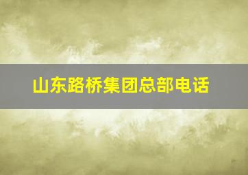 山东路桥集团总部电话