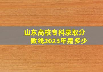 山东高校专科录取分数线2023年是多少